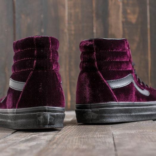 Red velvet vans high tops cheap