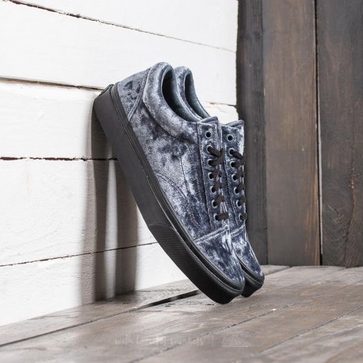 Old skool black velvet vans discount