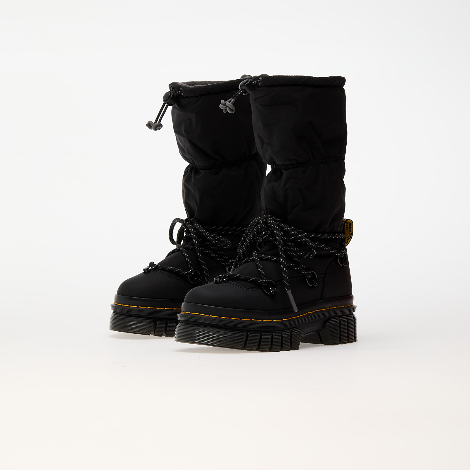 Încălțăminte și sneakerși pentru femei Dr. Martens Audrick Padded Hi Black Snowplow Wp & Black Soft Poly