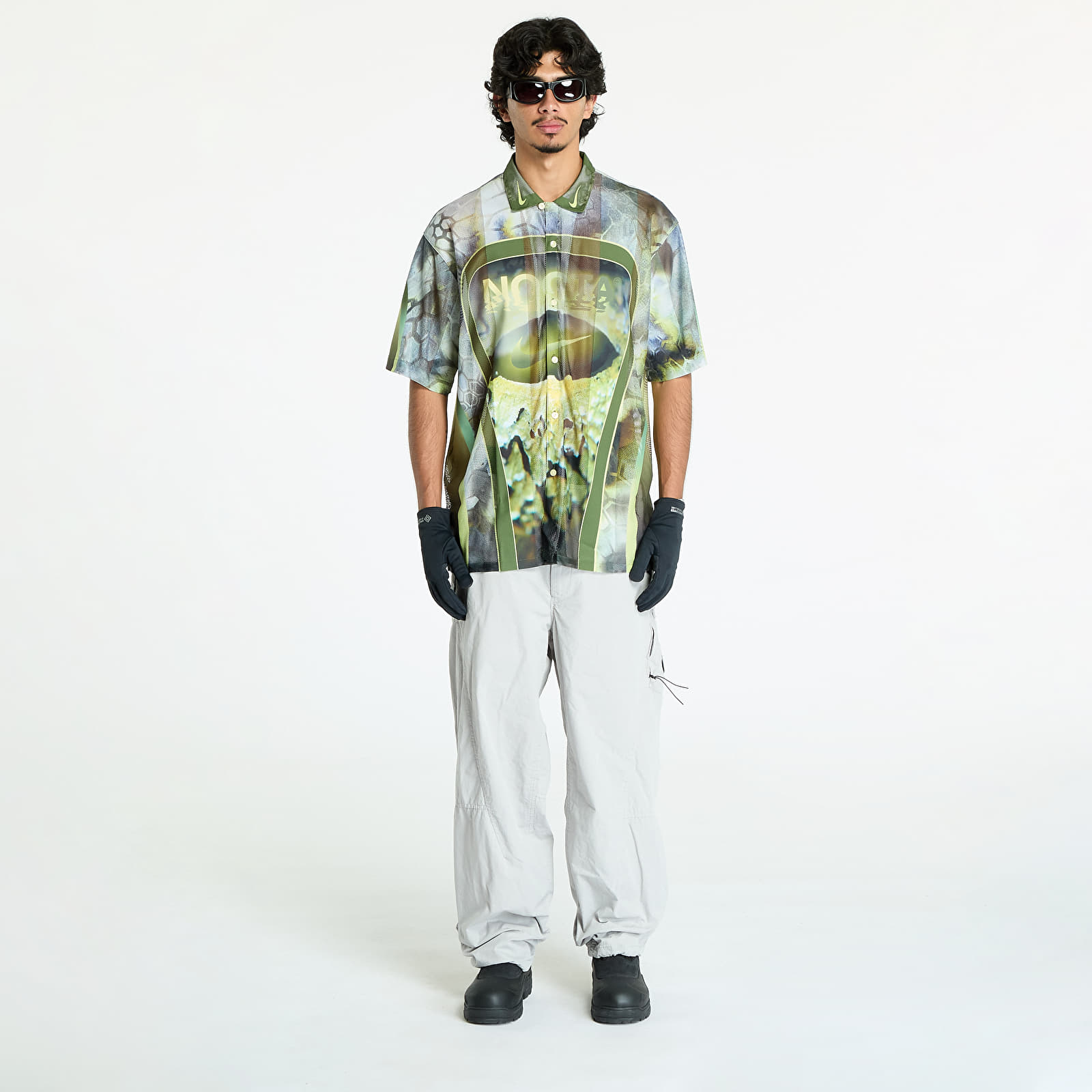 Men's T-shirts Nike x NOCTA Opal Men's Button-Down Top Oil Green/ Black