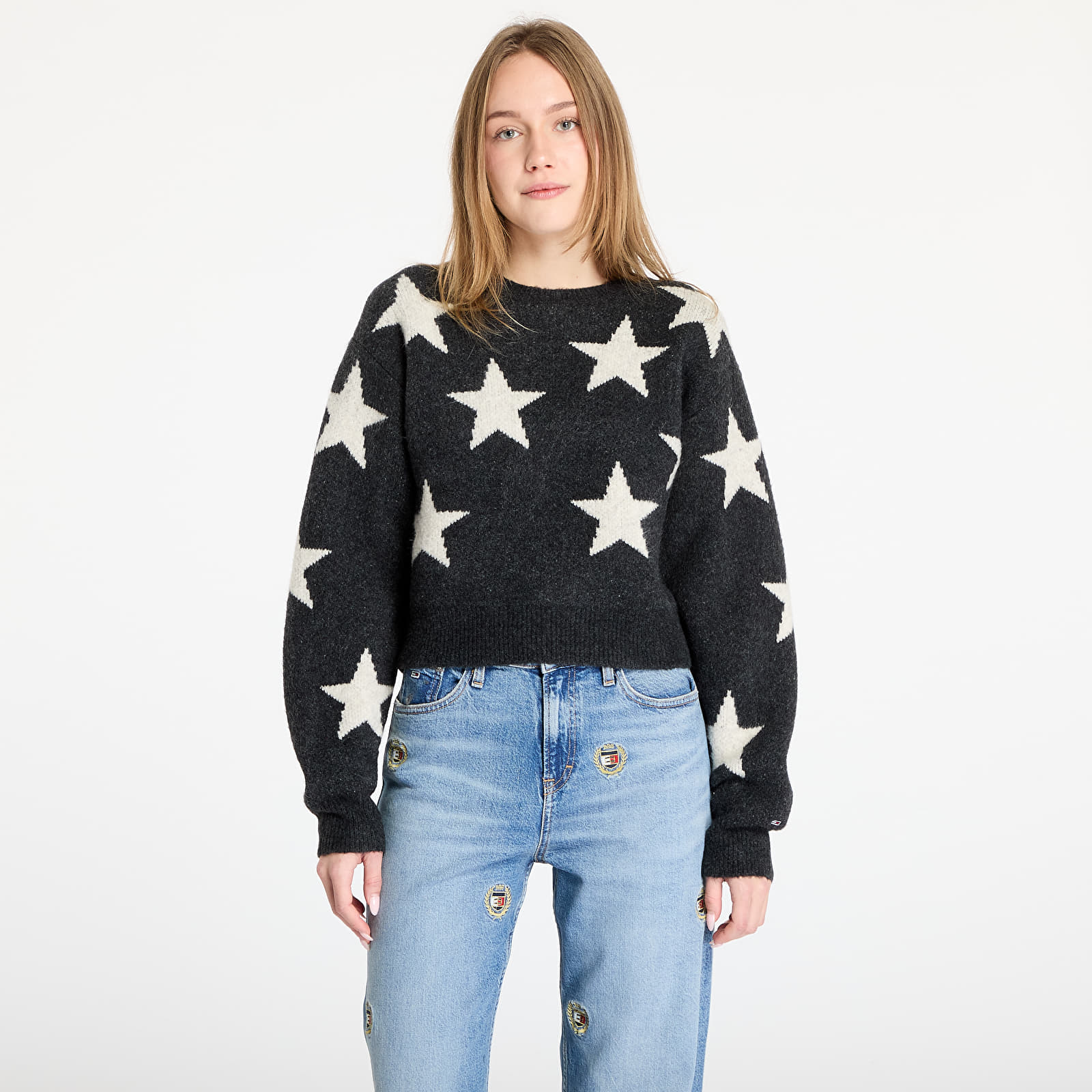 Pullover für Frauen Tommy Jeans Star Patern Sweater Black