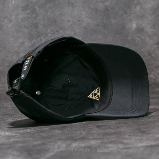 Caps HUF Apparel Cap Trip Tri Curved Visor 6 Panel Black Footshop