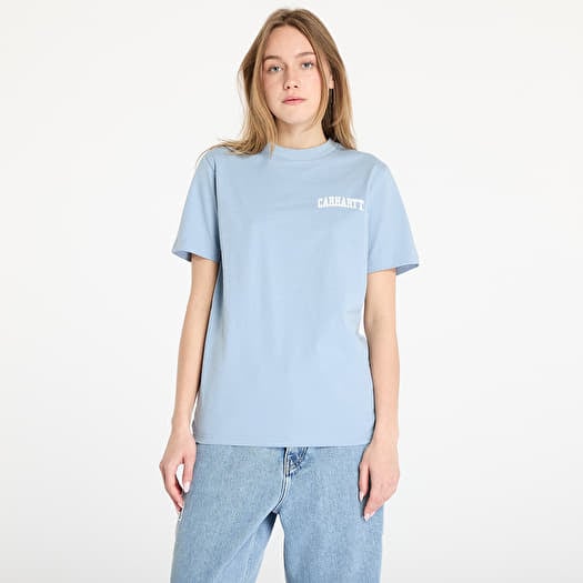 Tričko Carhartt WIP University Script Short Sleeve T-Shirt UNISEX Dusty Ice/ White