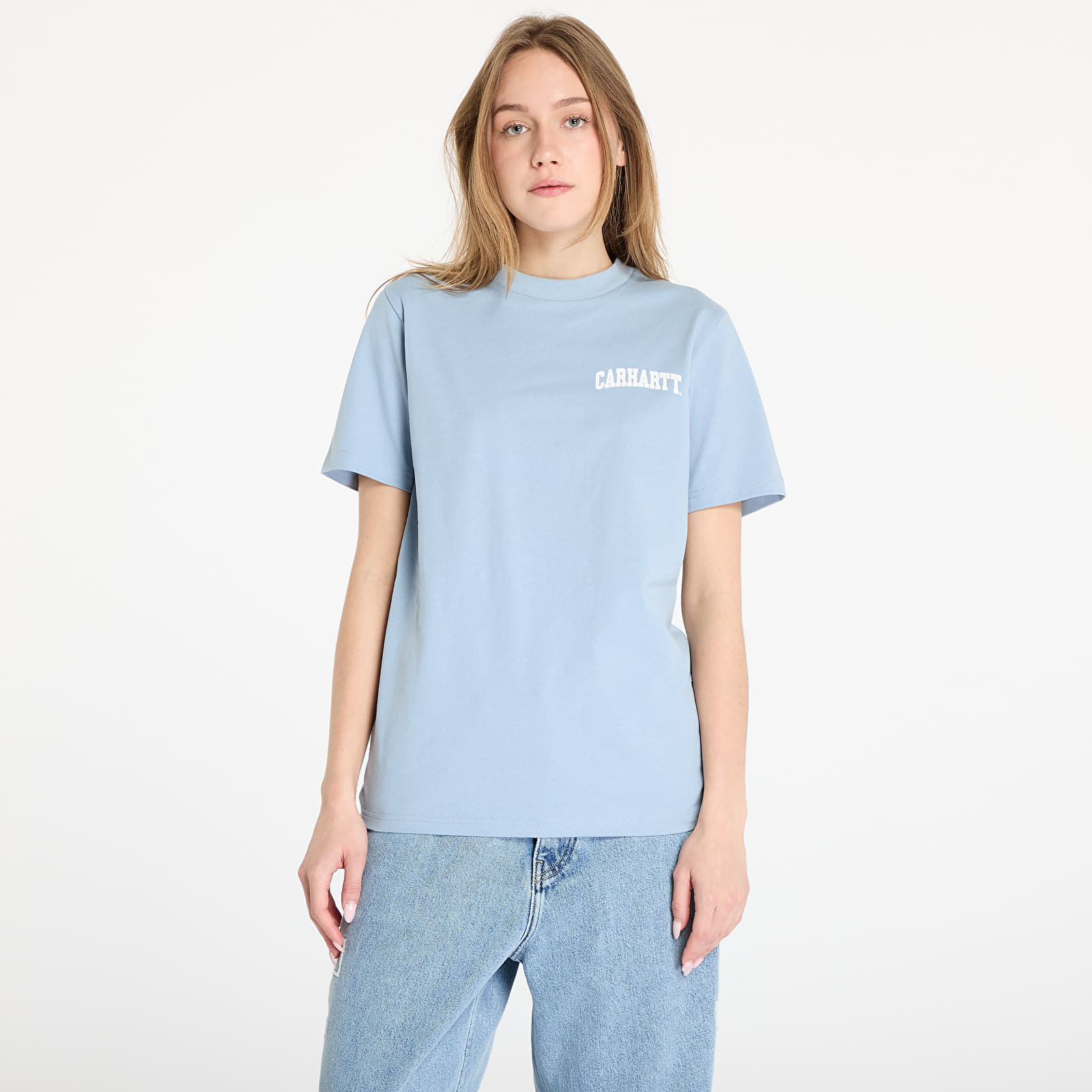 T-shirts Carhartt WIP University Script Short Sleeve T-Shirt UNISEX Dusty Ice/ White