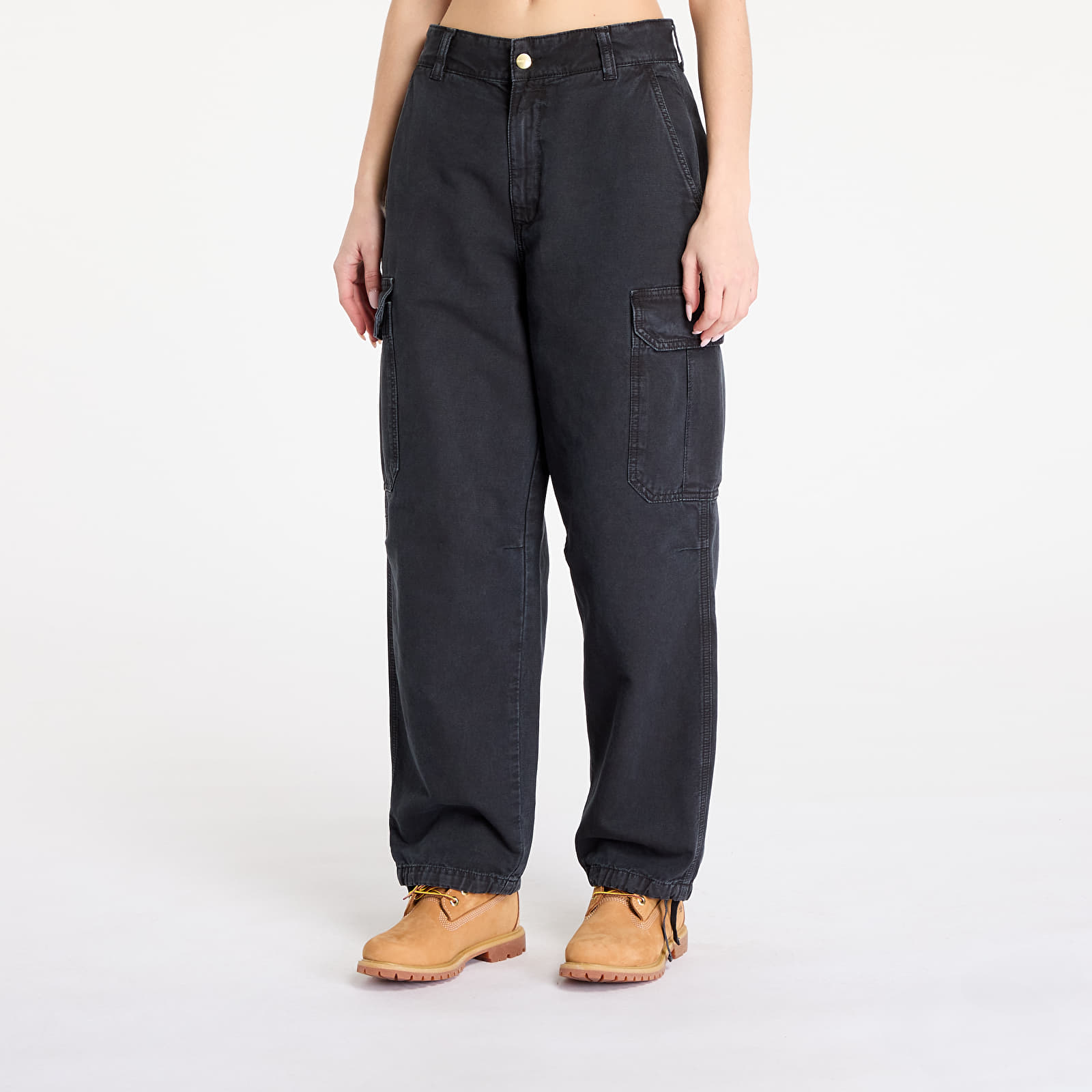 Hosen für Männer Carhartt WIP Stanton Cargo Pant UNISEX Black Stone Dyed