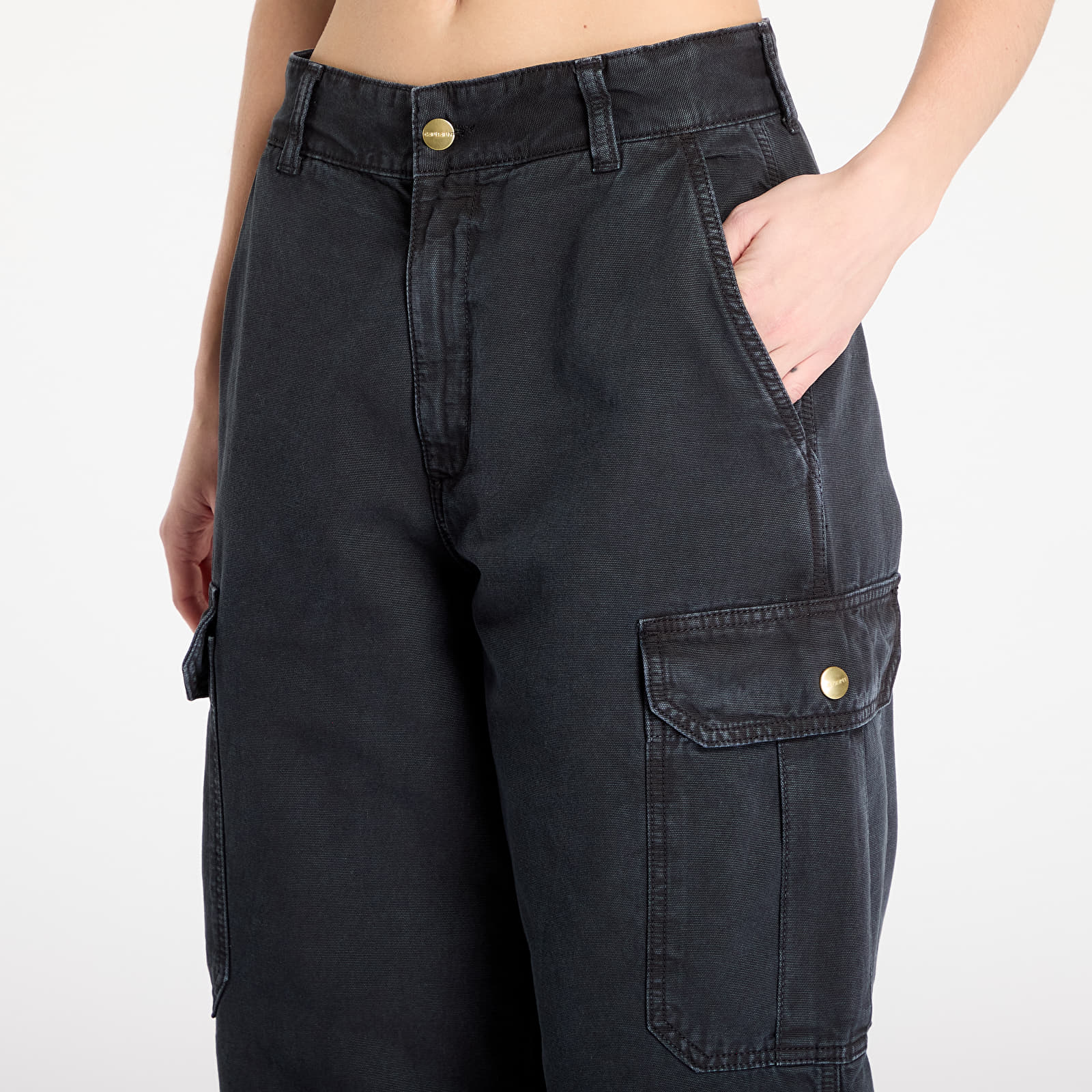 Hosen für Männer Carhartt WIP Stanton Cargo Pant UNISEX Black Stone Dyed