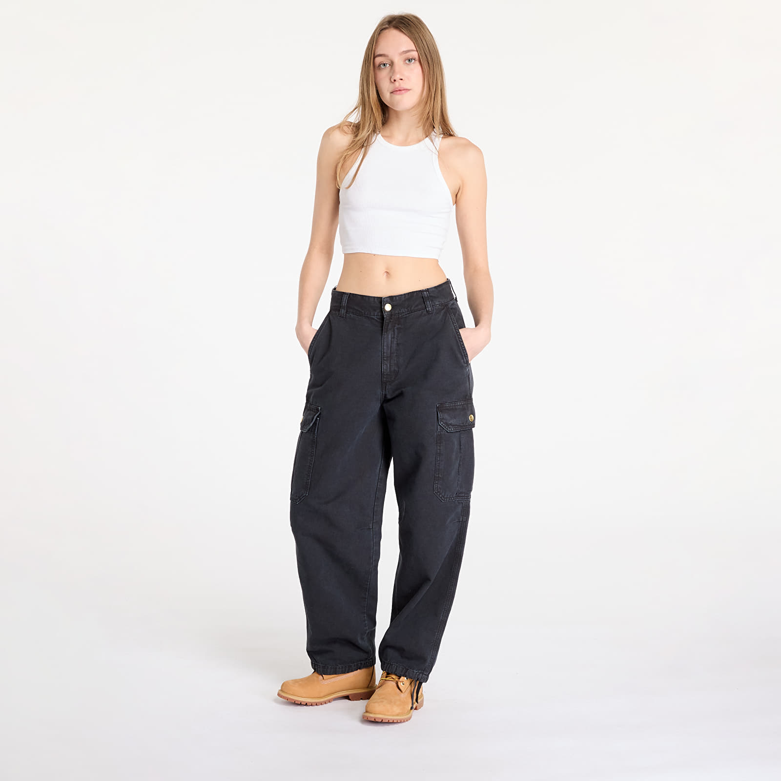 Hosen für Männer Carhartt WIP Stanton Cargo Pant UNISEX Black Stone Dyed