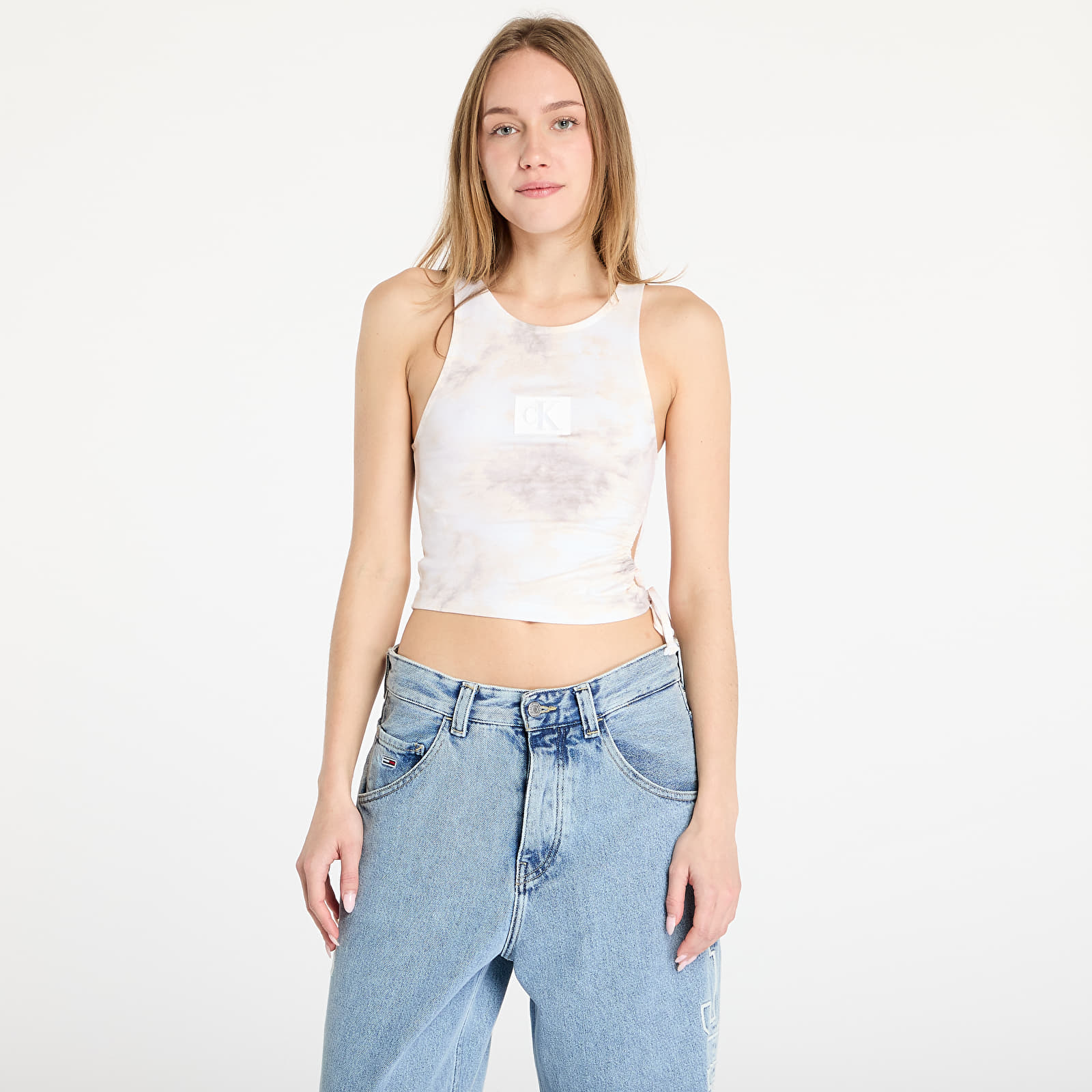 Tielka Calvin Klein Jeans Ruched Tie Dye Tank Top Tie Dye Aop