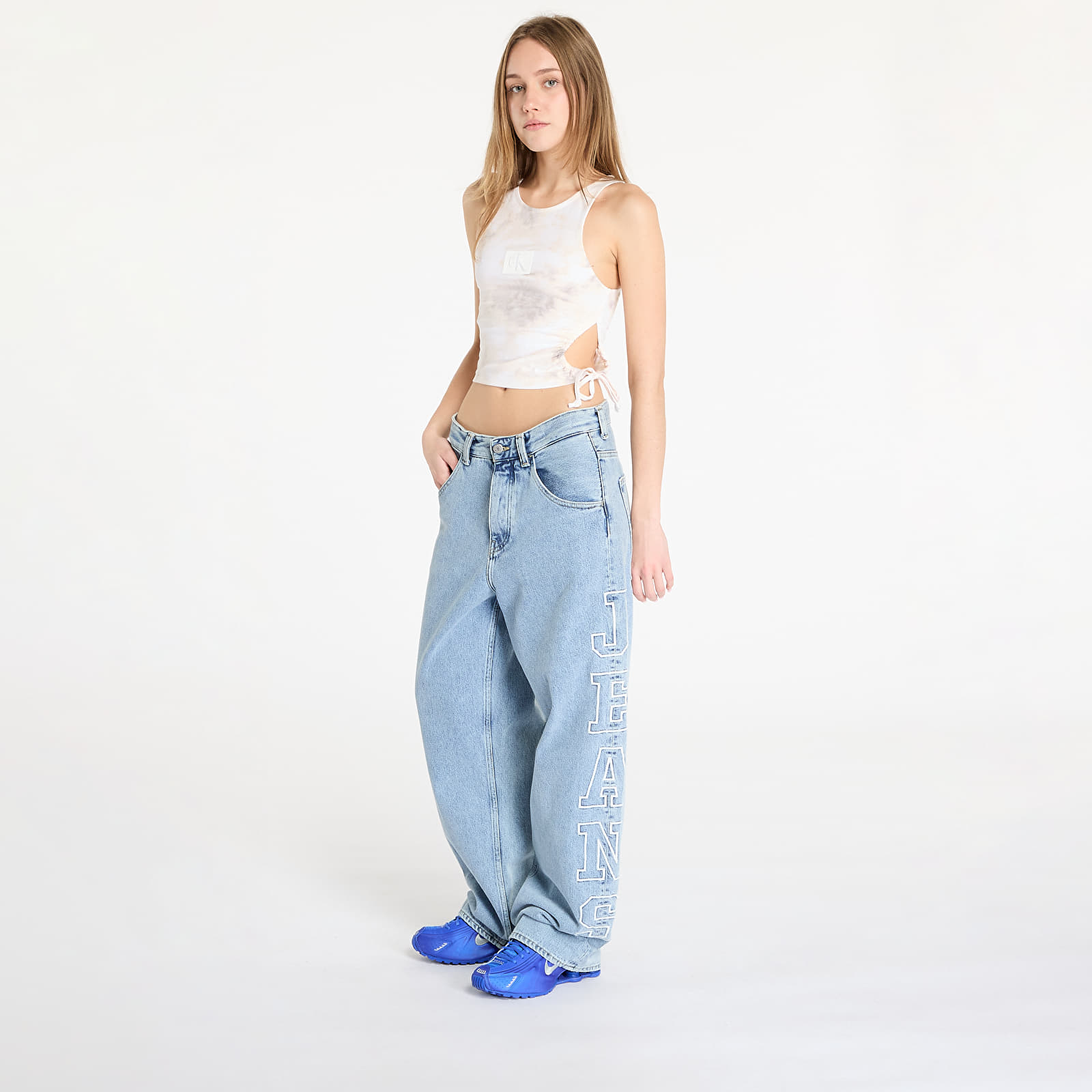 Tielka Calvin Klein Jeans Ruched Tie Dye Tank Top Tie Dye Aop