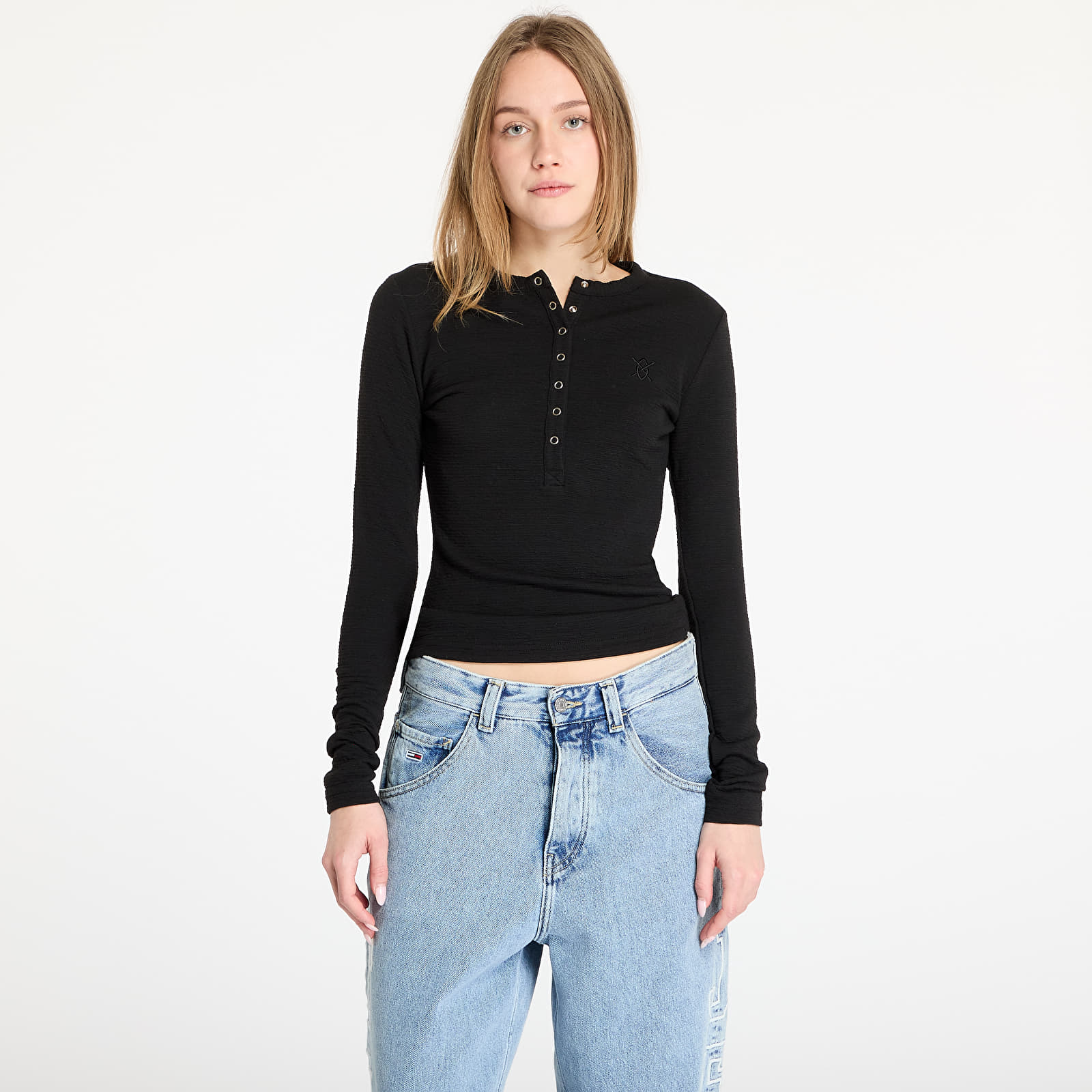 T-paidat Daily Paper Denise Button Long Sleeve T-Shirt Black