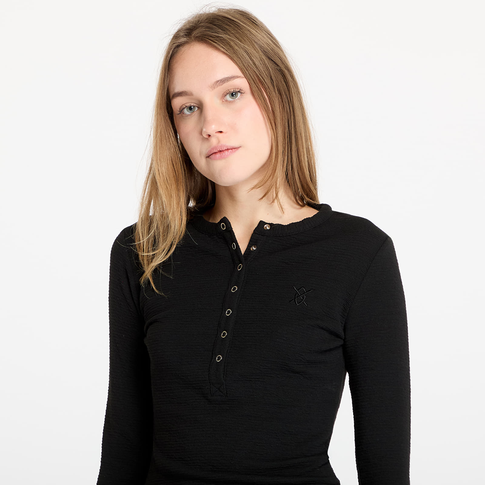 T-paidat Daily Paper Denise Button Long Sleeve T-Shirt Black