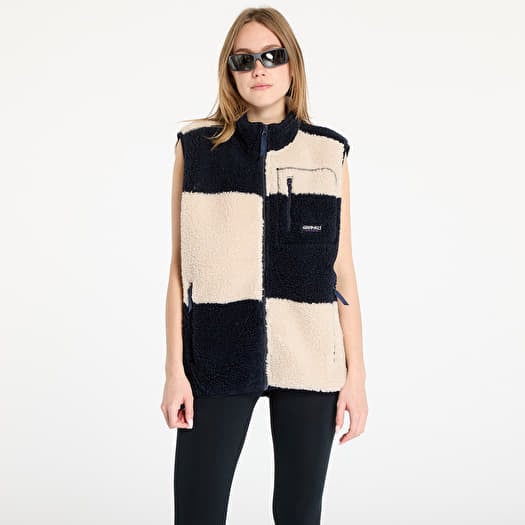 Vestă Gramicci Checkered Sherpa Vest UNISEX Natural / Navy Check