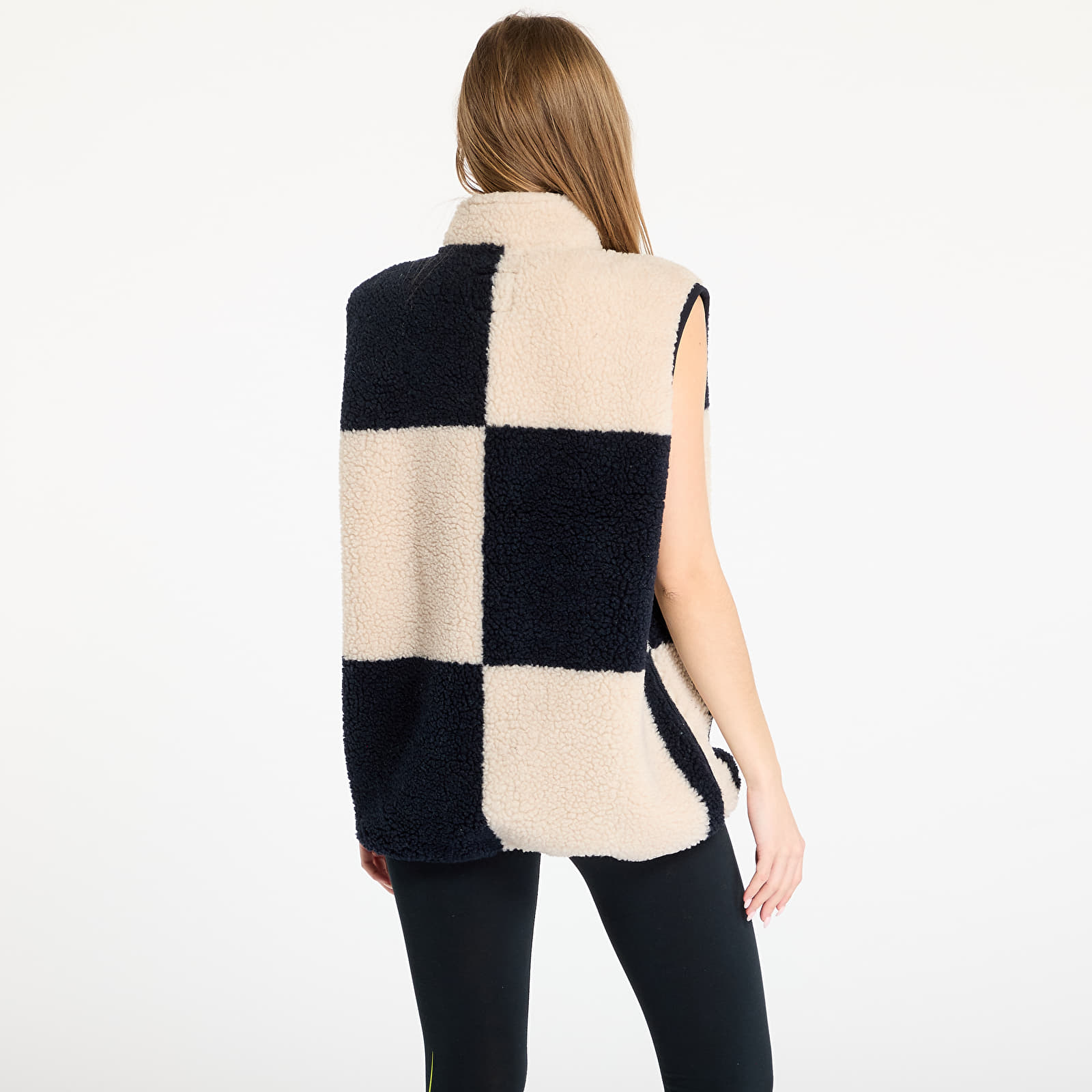 Gilè Gramicci Checkered Sherpa Vest UNISEX Natural / Navy Check