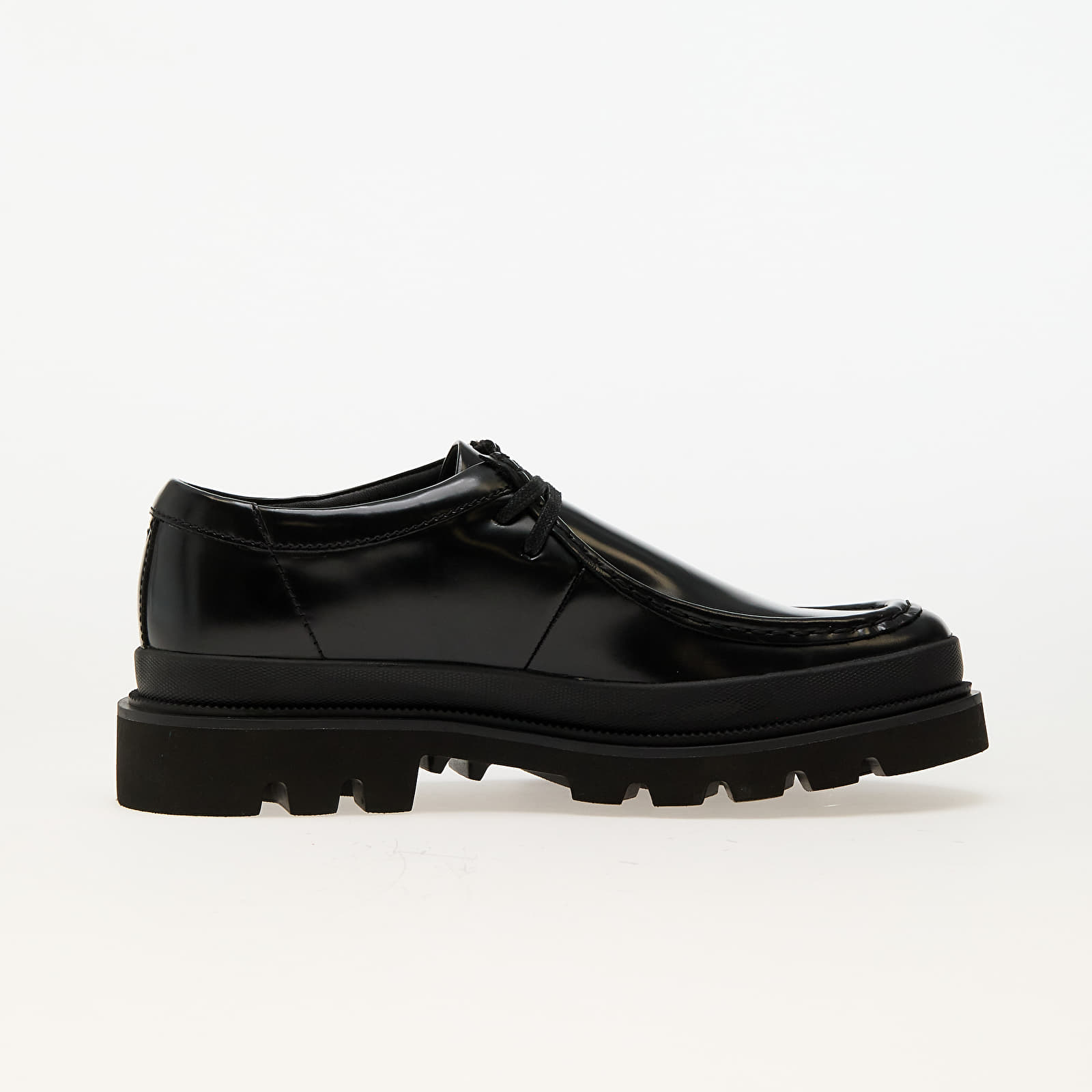 Männer Clarks Originals Badell Seam Black HiShine Lea