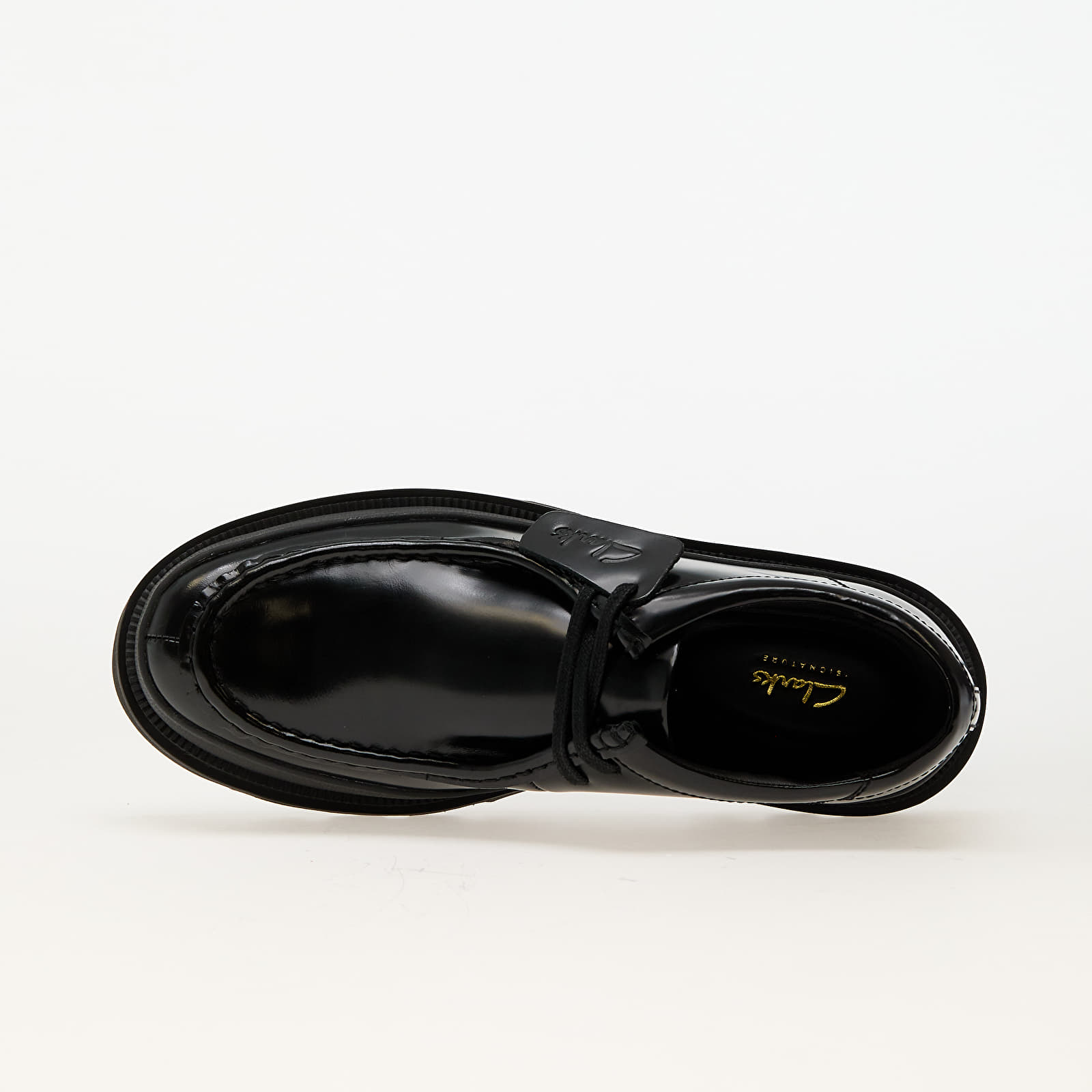 Männer Clarks Originals Badell Seam Black HiShine Lea