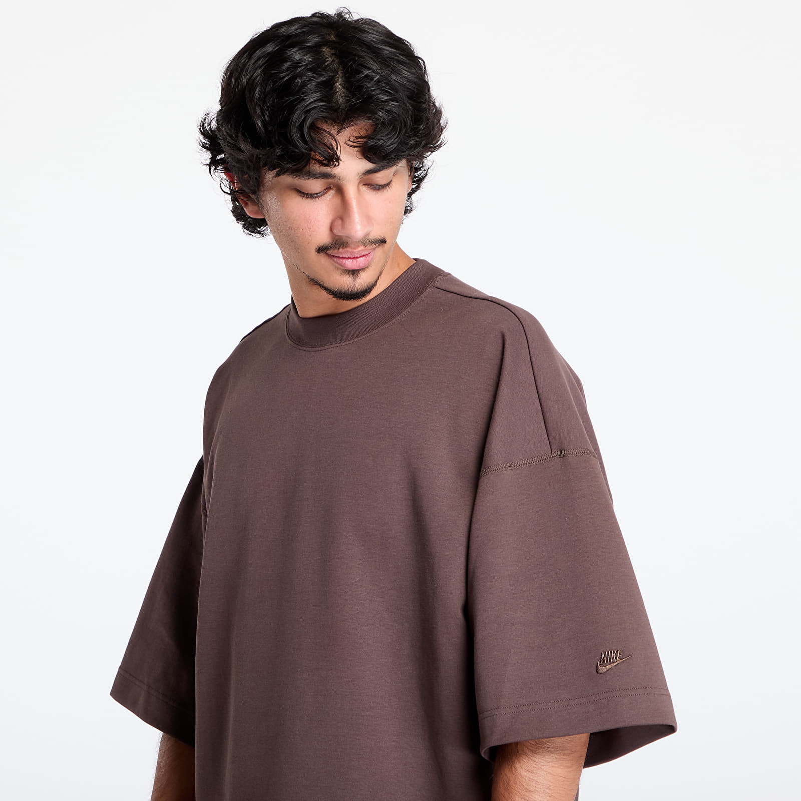 T-Shirts Nike M Tech Fleece Short Sleeve Tee Baroque Brown/ Baroque Brown