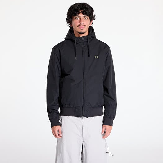 Fred perry hooded brentham jacket black shop