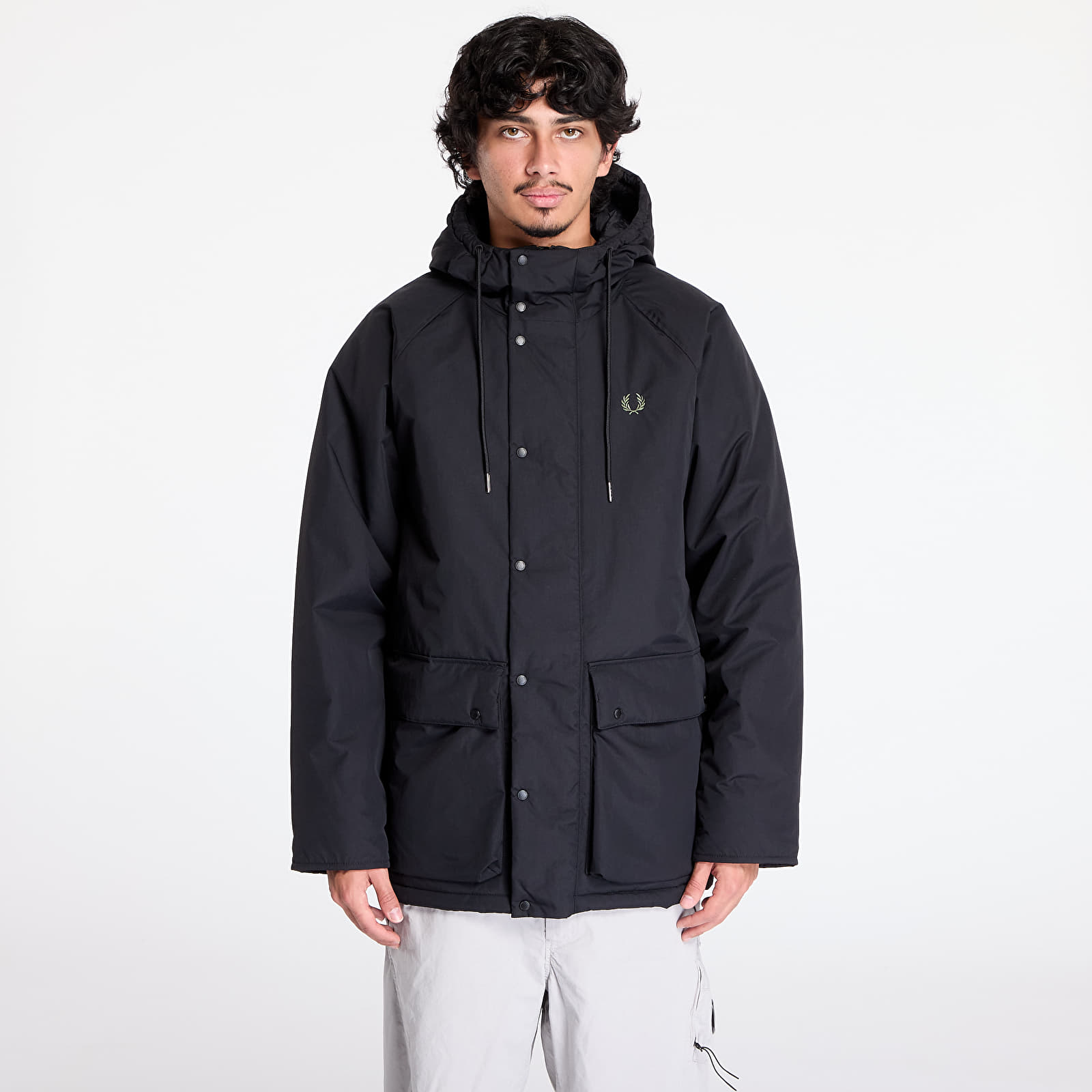 Férfi kabátok FRED PERRY Padded Zip Through Jacket Black