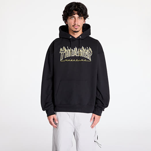 Hoodies and sweatshirts Thrasher Flame Hoodie Black Yellow Footshop