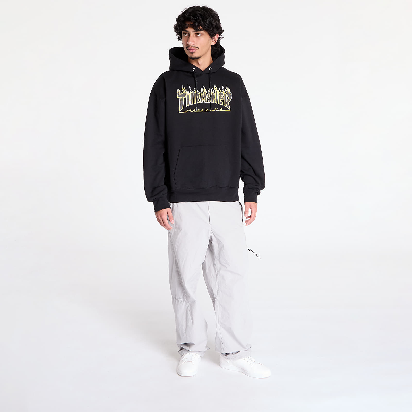 Hoodies and sweatshirts  Thrasher Flame Hoodie Black/ Yellow