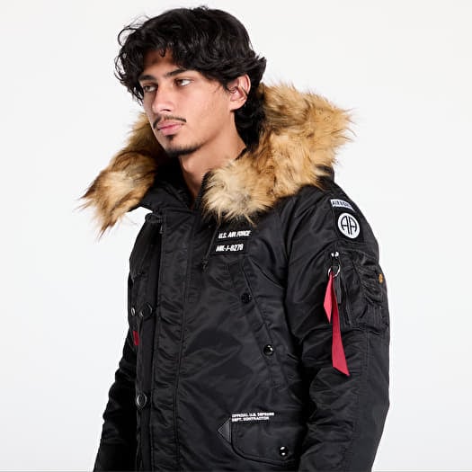 【美品】 ALPHA nylon n-3b air force military Men's jackets Alpha Industries N-3B Airborne Black | Footshop