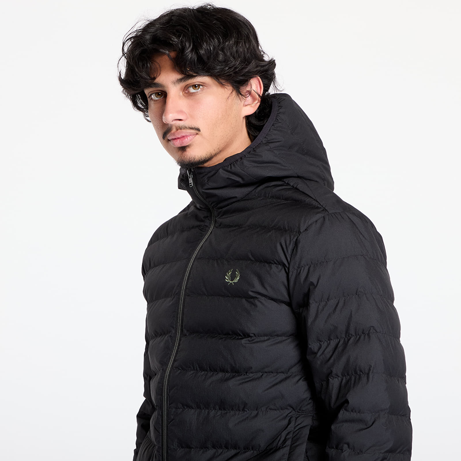 Herrenjacken FRED PERRY Hooded Insulated Jacket Black