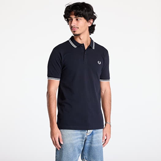 Tričko FRED PERRY The Twin Tipped Fp Shirt Navy/ White