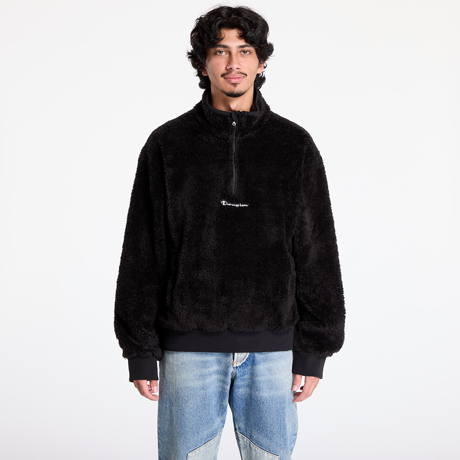 Pánské mikiny Champion Half Zip Top Black