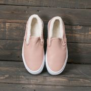 Women s shoes Vans Classic Slip On Leather Mahogany Rose True White Footshop