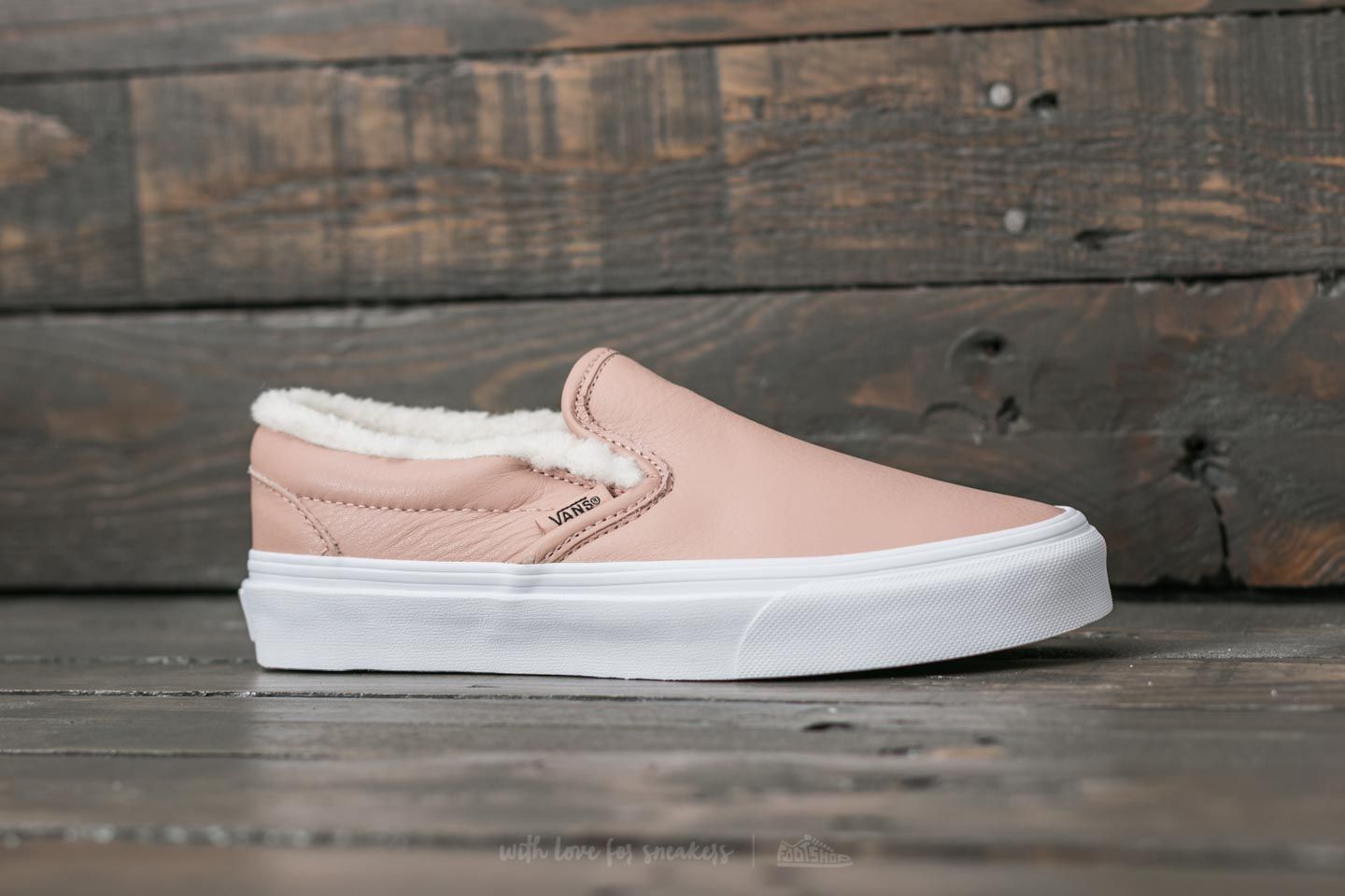 Women s shoes Vans Classic Slip On Leather Mahogany Rose True White Footshop