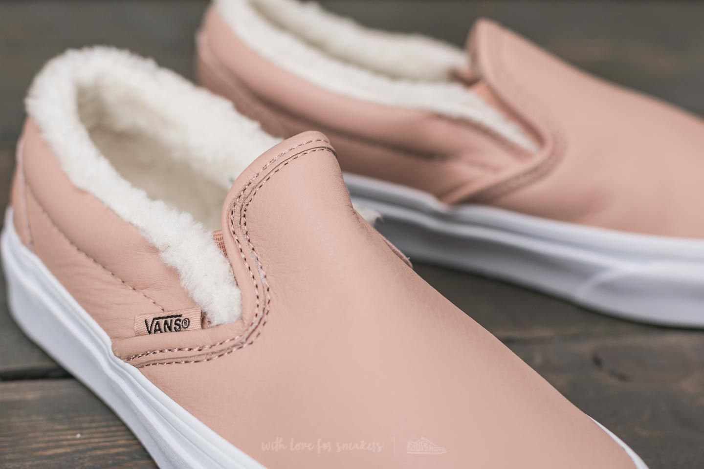 Furry vans slip ons top