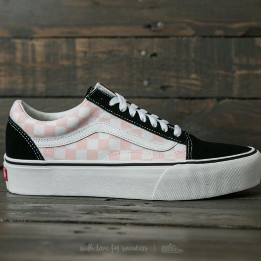 Pink and black platform vans shop