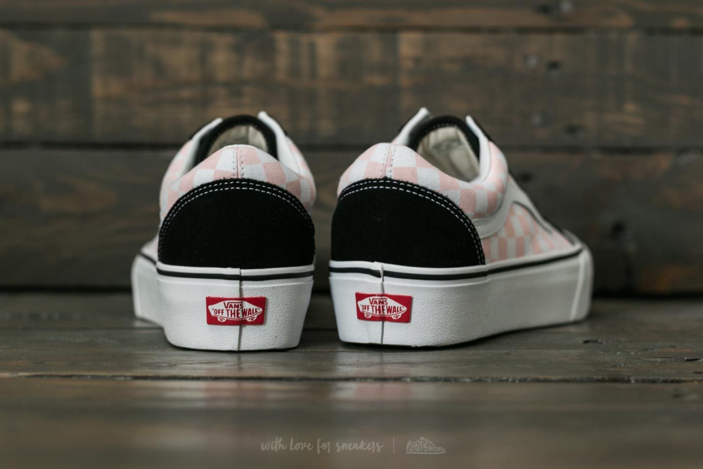 Vans old skool sales platform pink checkerboard