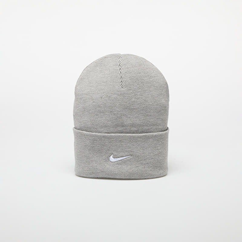 Mütze Nike Peak Swoosh Beanie Dk Grey Heather/ White