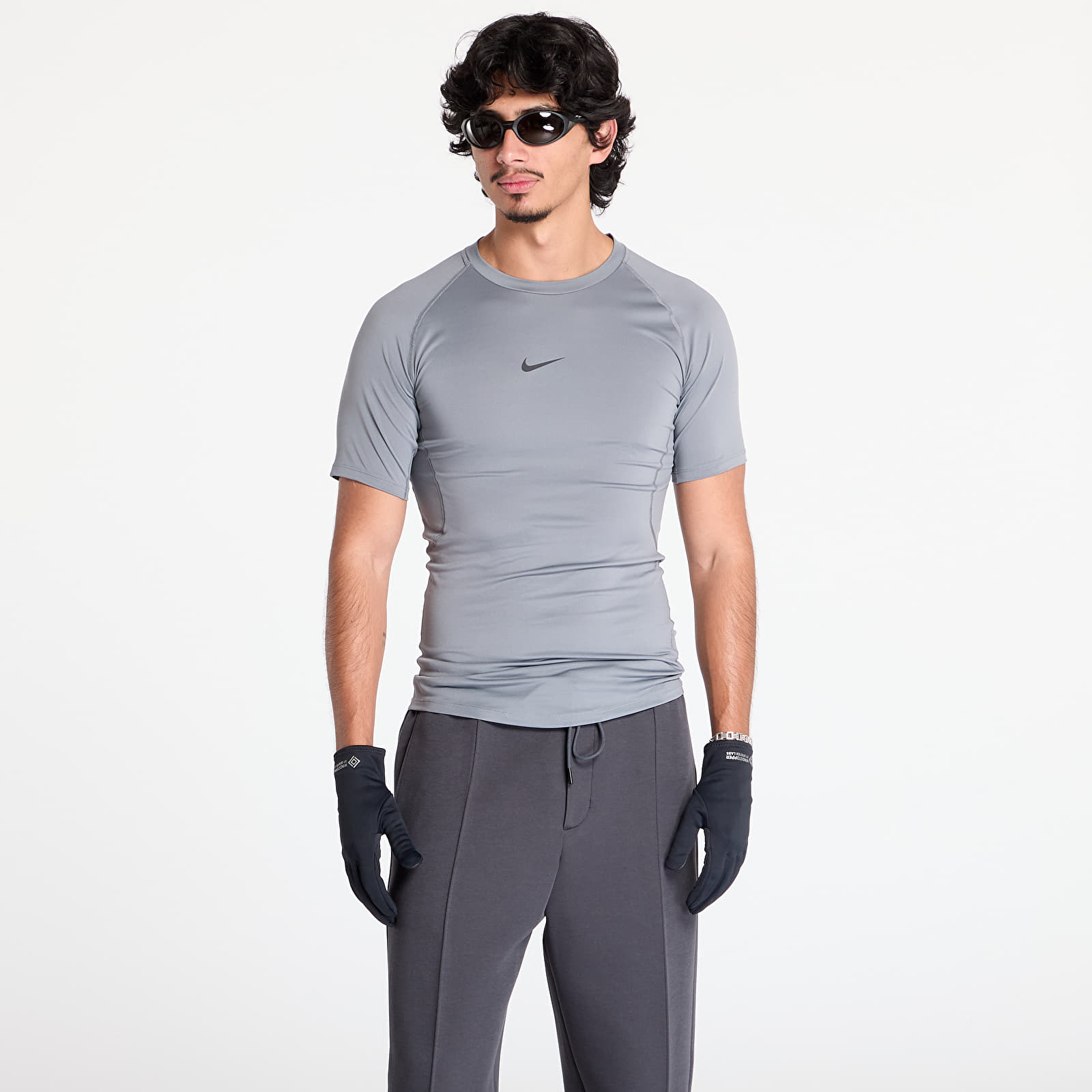 T-Shirts Nike Pro Men's Dri-FIT Tight Short-Sleeve Fitness Top Smoke Grey/ Black