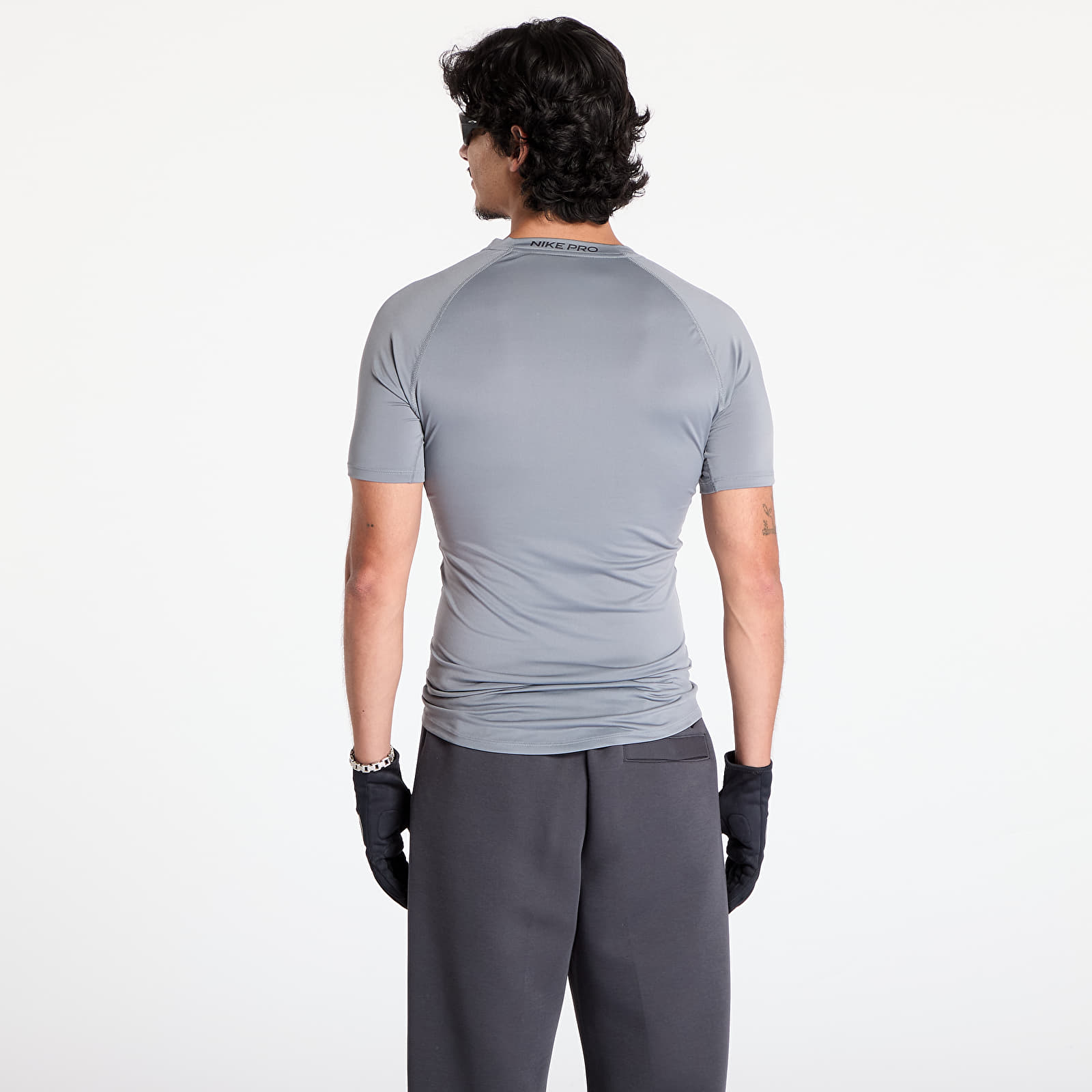 T-Shirts Nike Pro Men's Dri-FIT Tight Short-Sleeve Fitness Top Smoke Grey/ Black