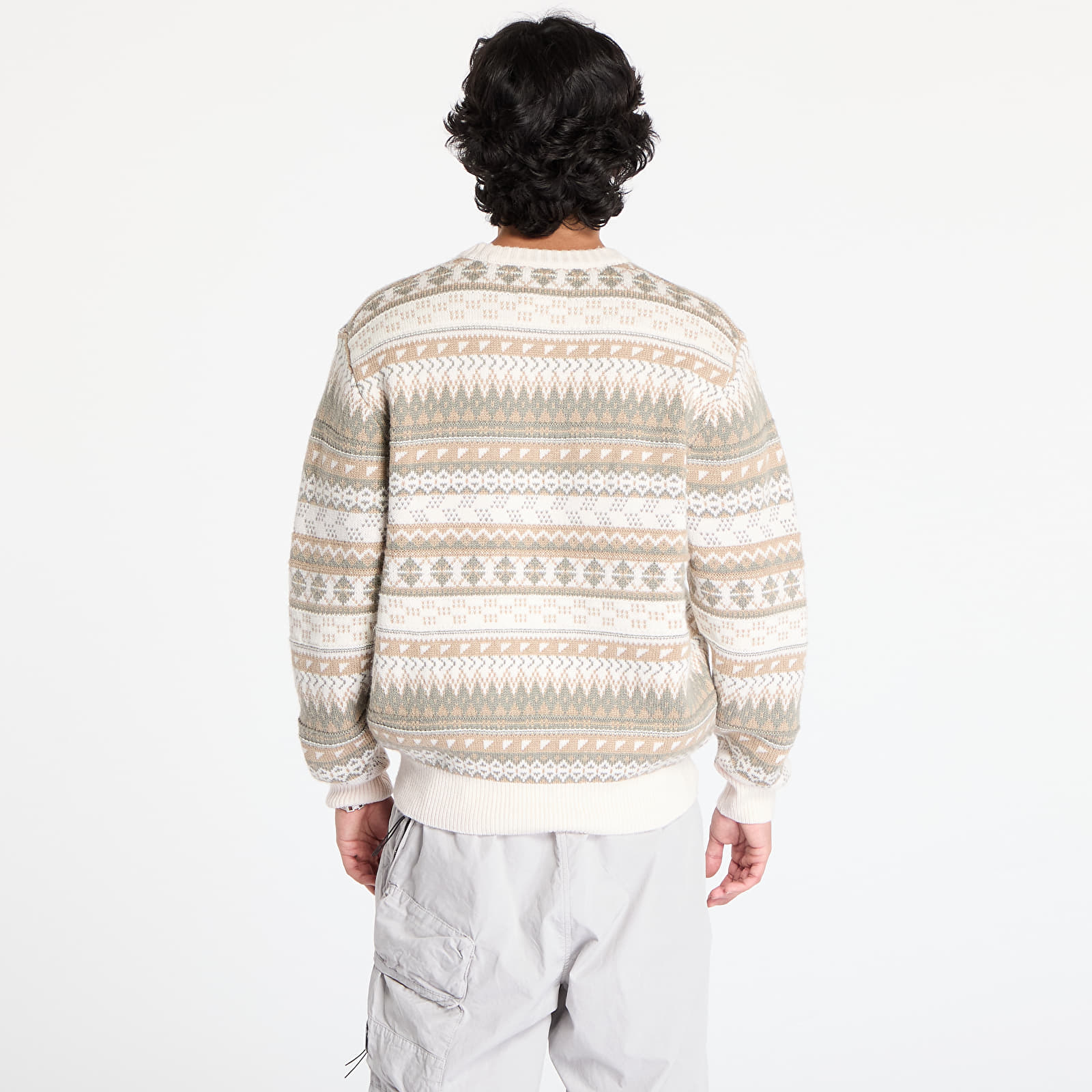 Vīriešu džemperi Nike Life Fair Isle Swoosh Sweater Light Orewood Brown/ Sail/ Khaki