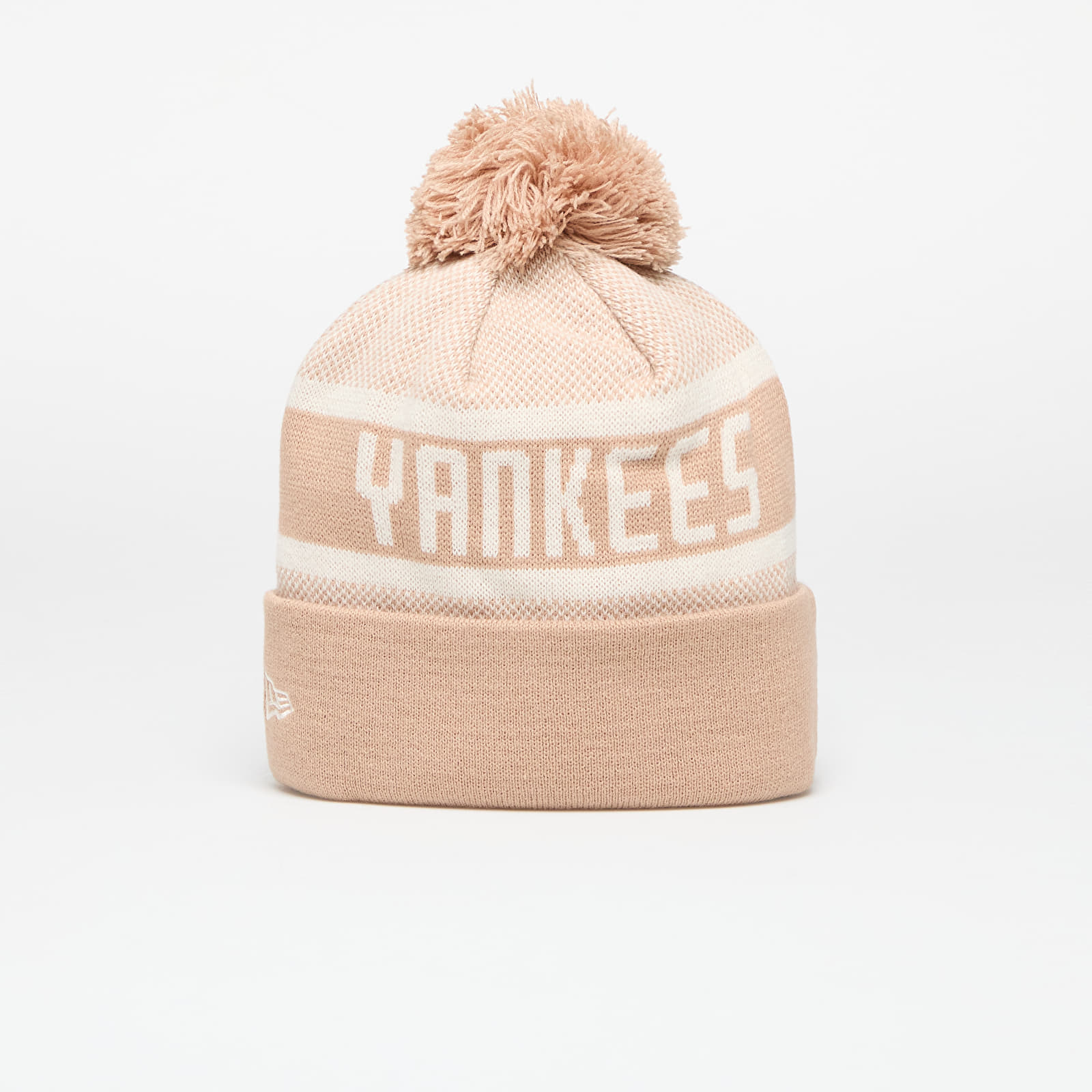 Chapéus New Era New York Yankees Knit Medium MLB Jake Cuff Beanie Beige