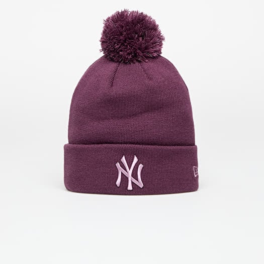 New Era New York Yankees Knit Medium Wmns MLB Wmns Metallic Bobble Beanie Damson
