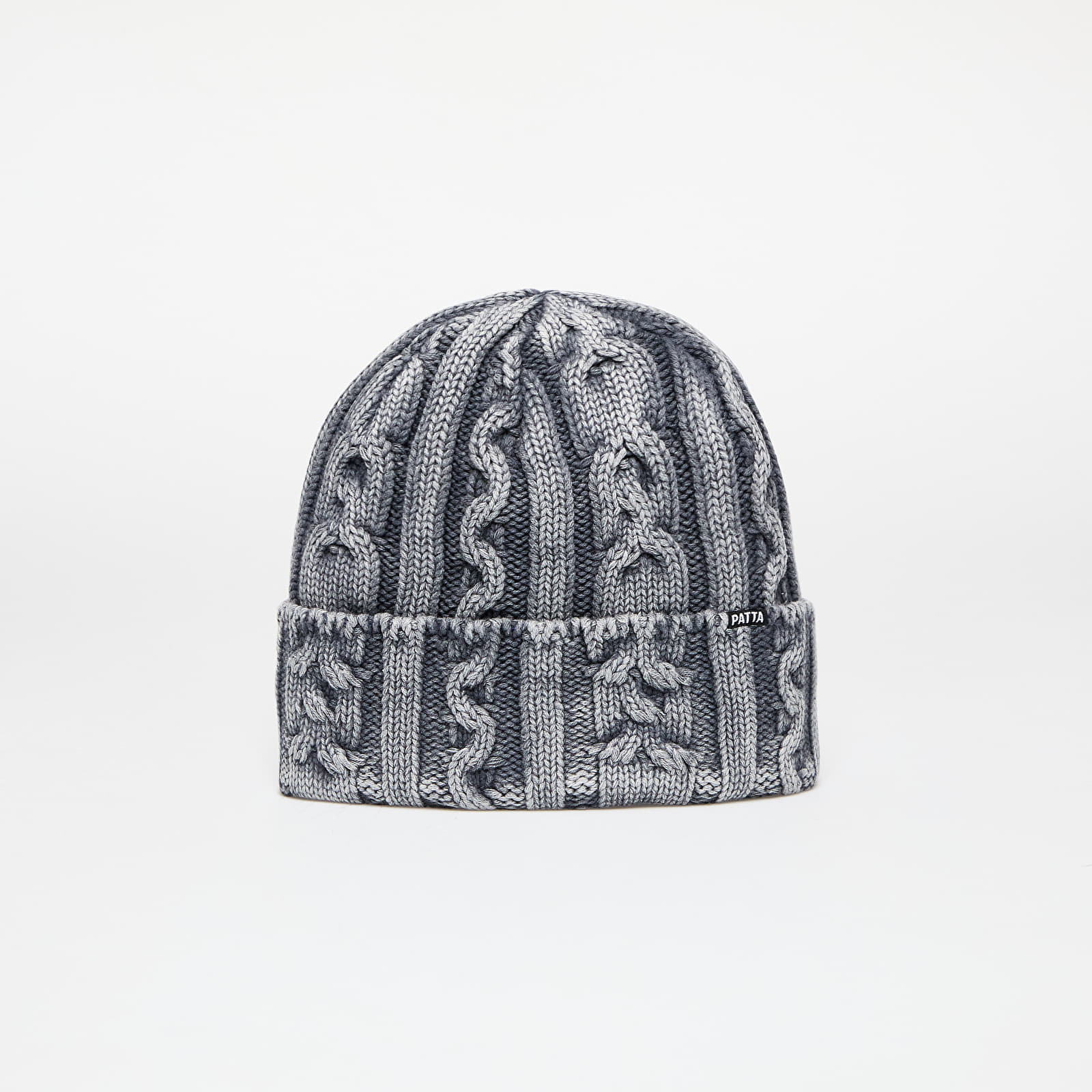 Gorros Patta Cold Dyed Cable Knitted Beanie Titanium