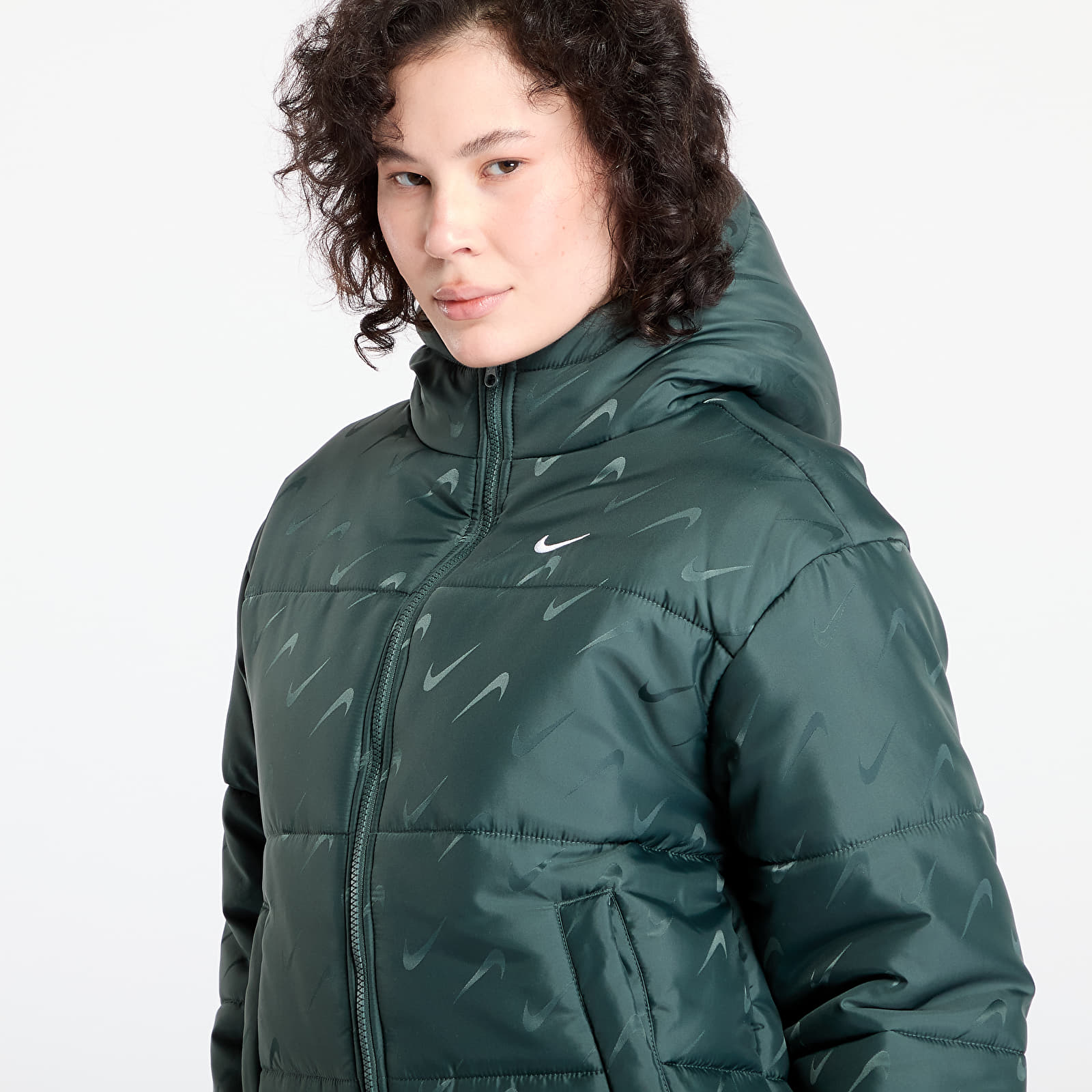 Куртки Nike Sportswear Classic Women's Loose Therma-FIT Puffer Jacket Vintage Green/ White