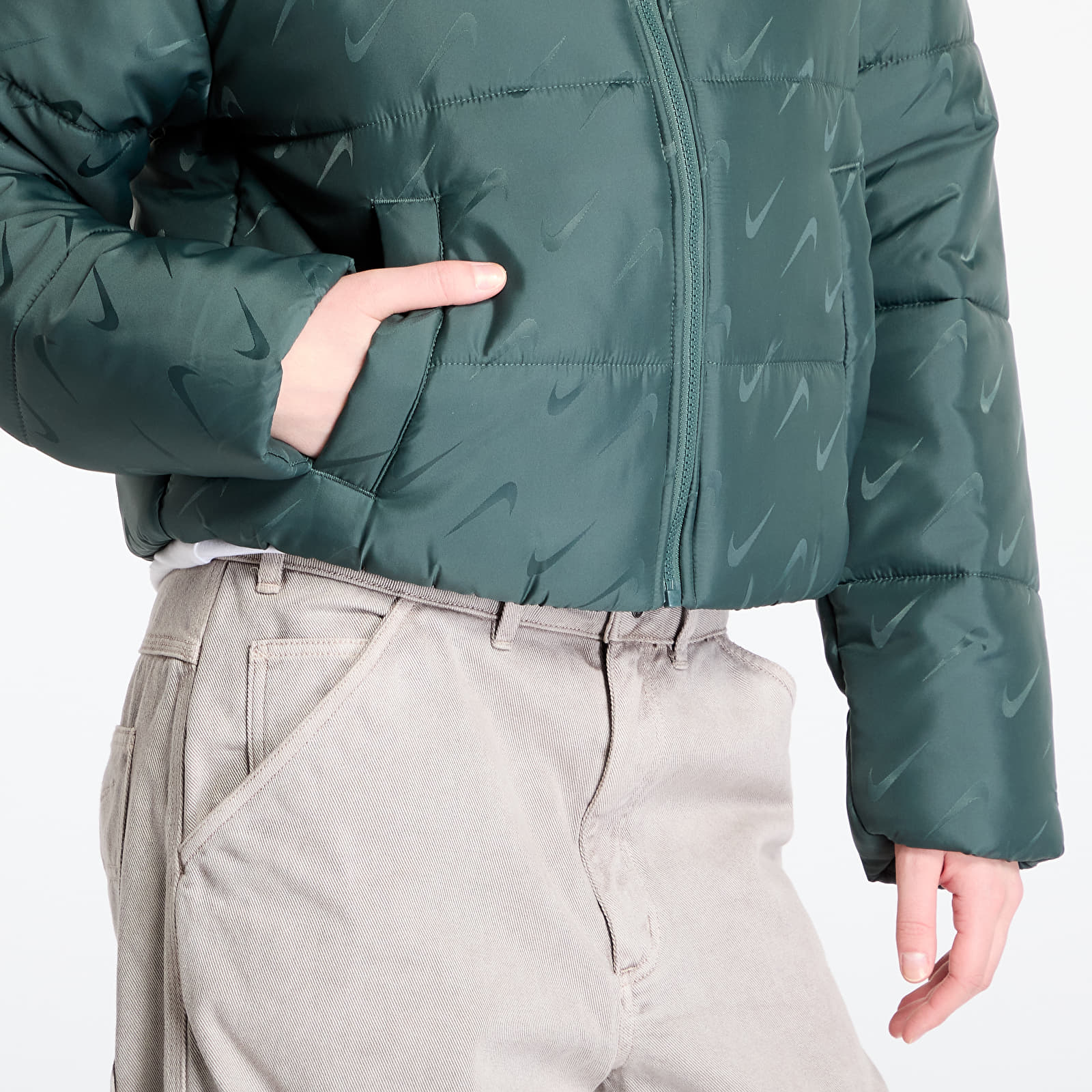 Куртки Nike Sportswear Classic Women's Loose Therma-FIT Puffer Jacket Vintage Green/ White