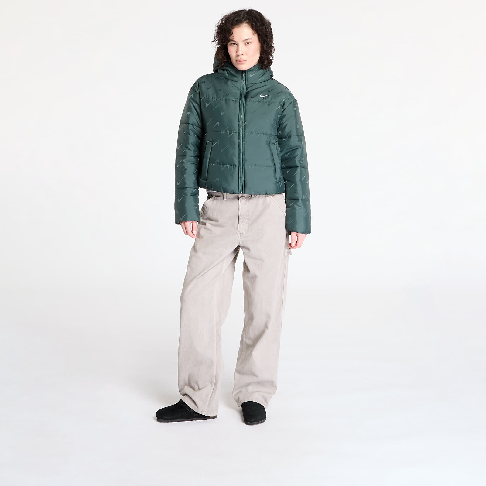 Куртки Nike Sportswear Classic Women's Loose Therma-FIT Puffer Jacket Vintage Green/ White