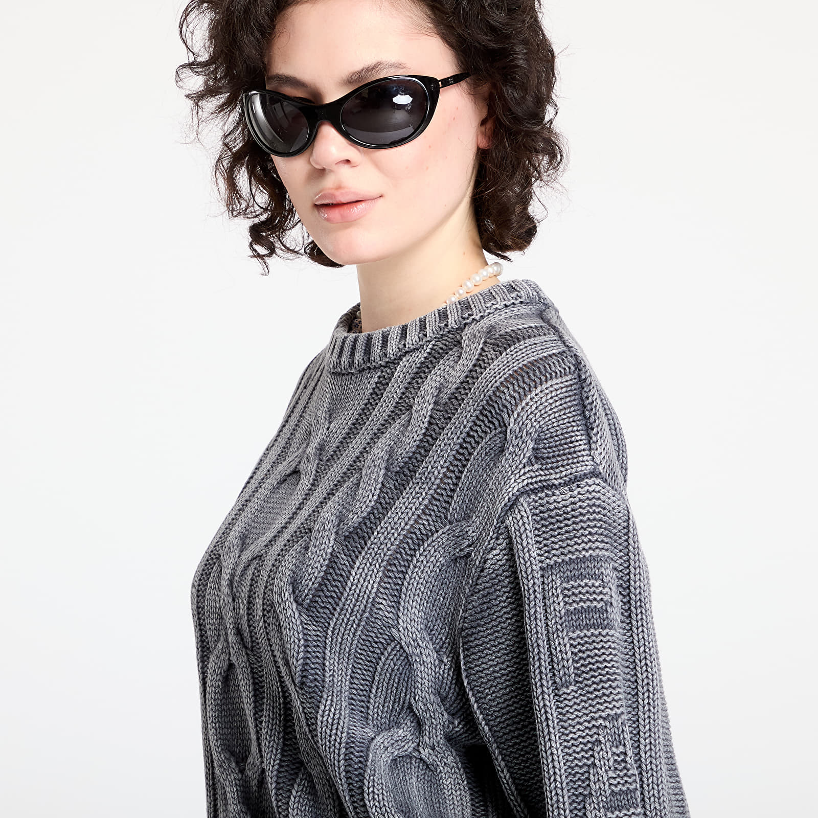 Megztiniai Patta Cable Knitted Cold Dye Jumper UNISEX Titanium