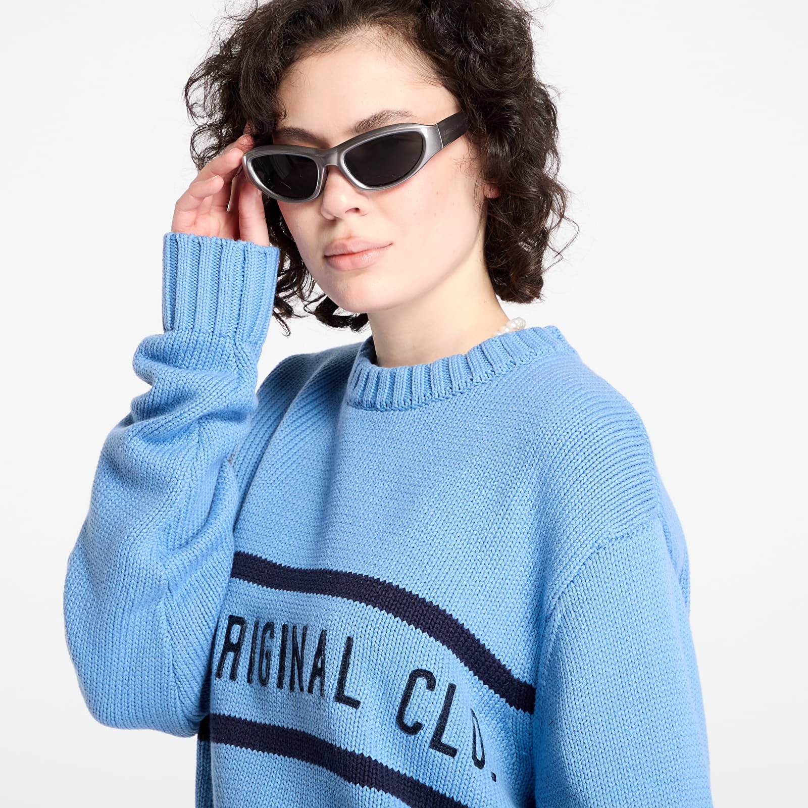 Pulóverek Patta Original Clothing Knitted Jumper UNISEX Dusty Blue