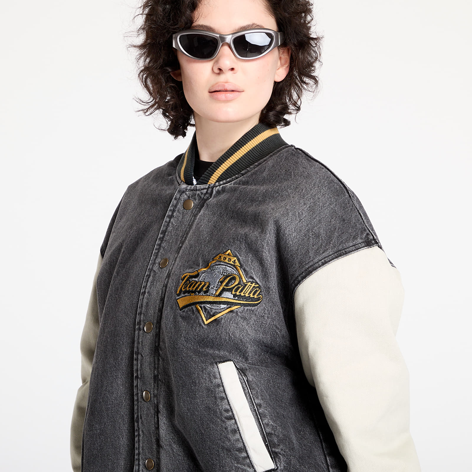 Bombery Patta Homerun Denim Varsity Jacket UNISEX Black