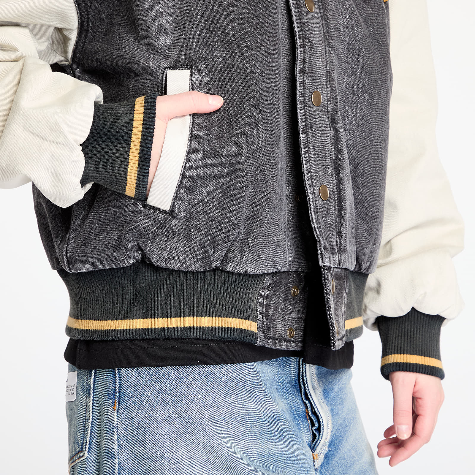 Bombery Patta Homerun Denim Varsity Jacket UNISEX Black