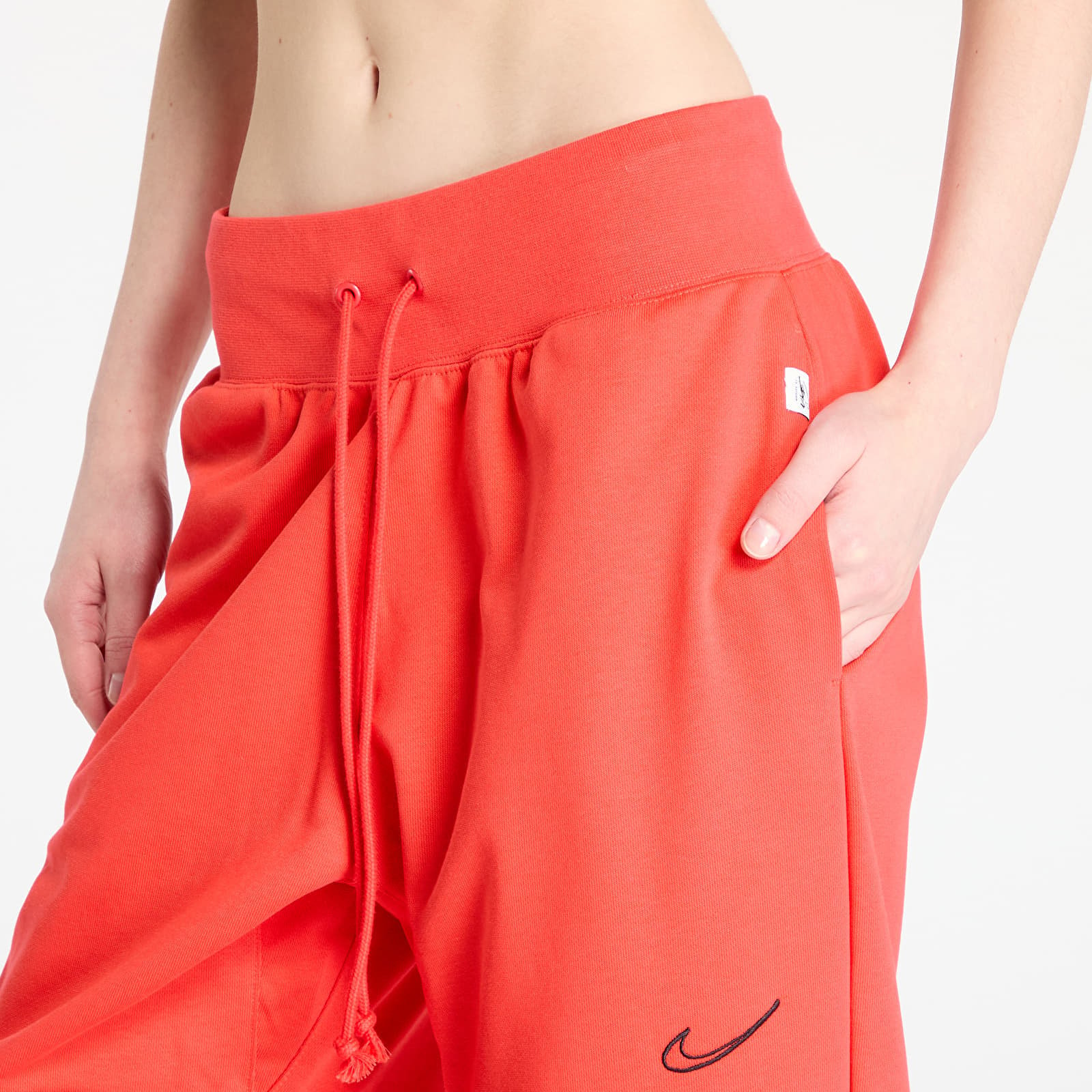 Pantaloni Nike Sportswear Breaking Mid-Rise Oversized French Terry Pants Light Crimson - 1 | YEO