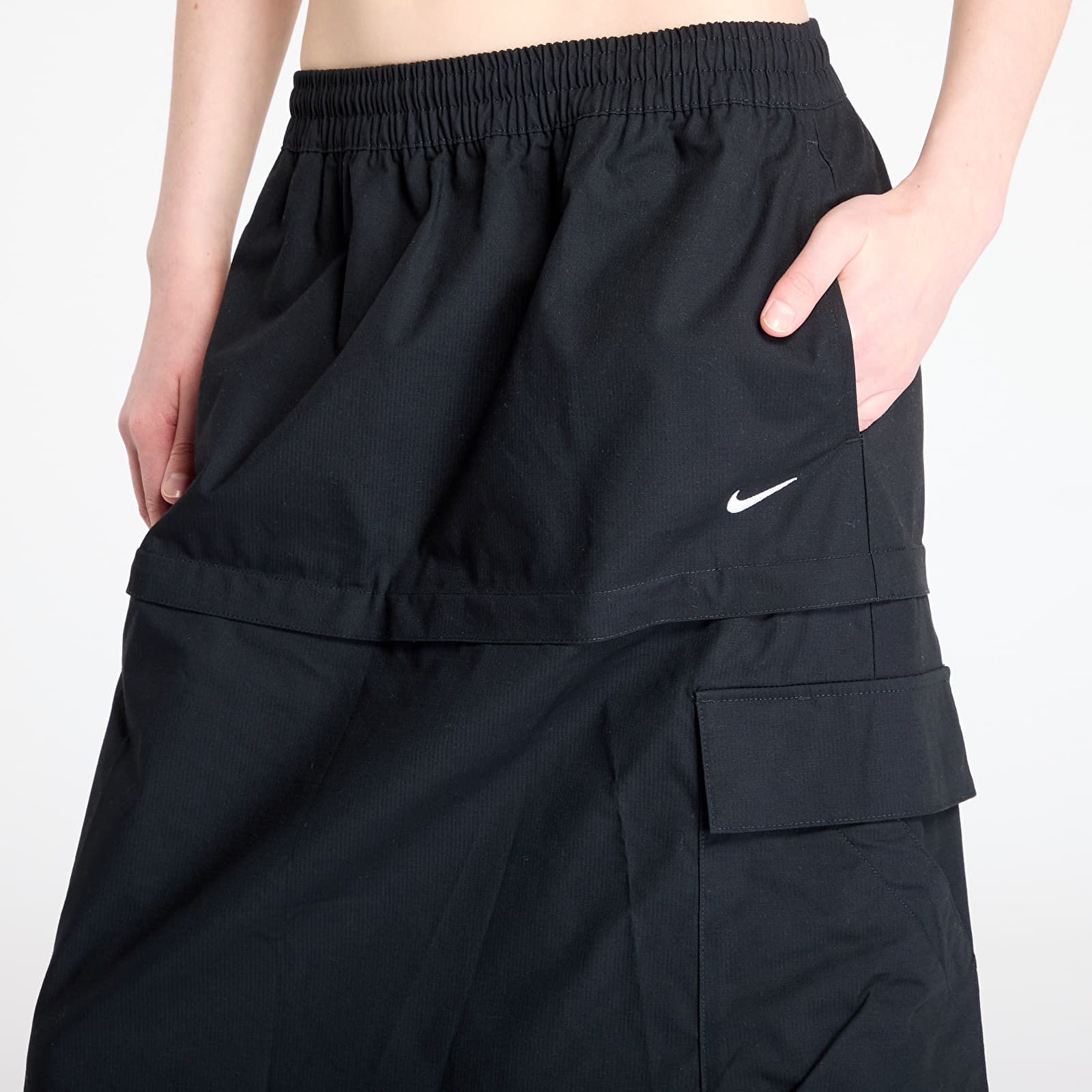 Röcke Nike Sportswear Essential Women's Mid-Rise Woven Cargo Midi Skirt Black/ White