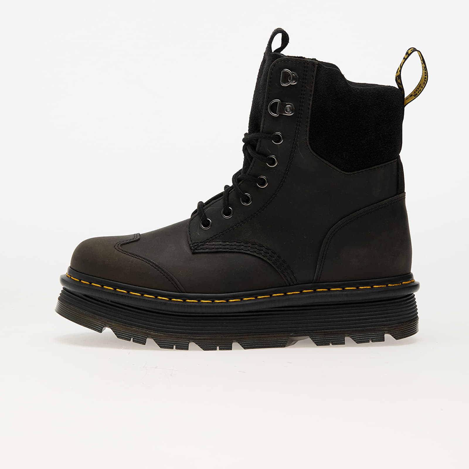 Levně Tenisky Dr. Martens Zebzag 8 Tie Black E.H. Suede & Charcoal Grey Burnished Waxy Pull Up